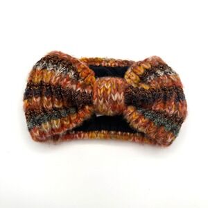 Anthropologie Womens Knit Bow Ear Warmer Headband Multicolor Boho Coquette